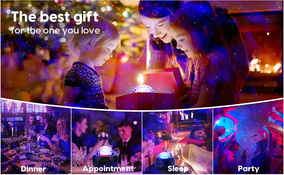 Star Lights Projector 3 in 1 LED Night Galaxy Starry Light Projector for Bedroom Space Projector Decorative Galaxy Light Sky Star Lite Bluetooth USB Colour Changing Music Night Light for Kids Adults - light