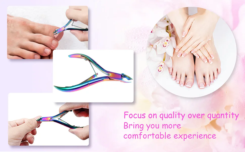 KELYDI Cuticle Nippers Colorful Cuticle Scissors Clippers Dead Skin Remover for Toenails and Fingernails - Cuticle Clippers