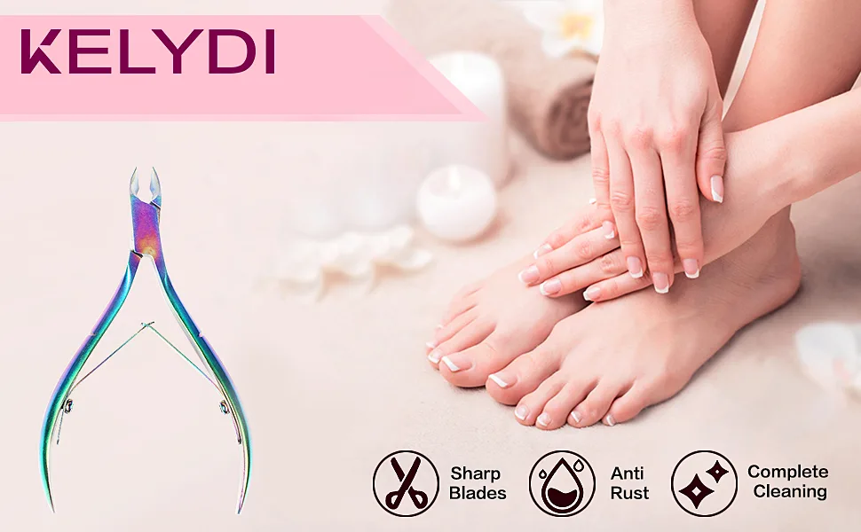 KELYDI Cuticle Nippers Colorful Cuticle Scissors Clippers Dead Skin Remover for Toenails and Fingernails - Cuticle Scissors