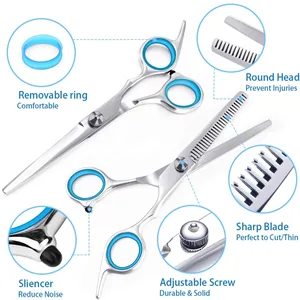 Bubuxy Hair Scissors Premium Hairdressing Scissors Professional Hair Cutting Kits Thinning Shears Hairdressing Set - Hair Scissors