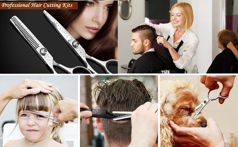 Bubuxy Hair Scissors Premium Hairdressing Scissors Professional Hair Cutting Kits Thinning Shears Hairdressing Set - Hair Scissors