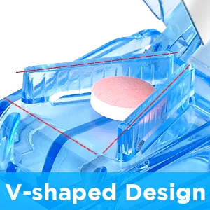 Pill Cutter Pill Splitter with Blade and Storage Compartment for Small or Large Pills Cut in Half Quarter for Pills Tablets - (Blue) - Pill Cutter