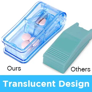 Pill Cutter Pill Splitter with Blade and Storage Compartment for Small or Large Pills Cut in Half Quarter for Pills Tablets - (Blue) - Pill Cutter