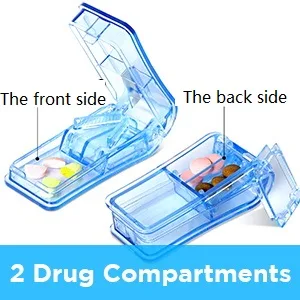 Pill Cutter Pill Splitter with Blade and Storage Compartment for Small or Large Pills Cut in Half Quarter for Pills Tablets - (Blue) - Pill Cutter