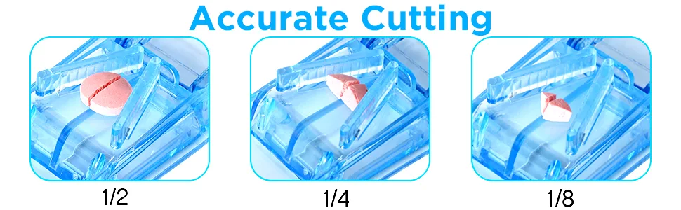 Pill Cutter Pill Splitter with Blade and Storage Compartment for Small or Large Pills Cut in Half Quarter for Pills Tablets - (Blue) - Pill Cutter
