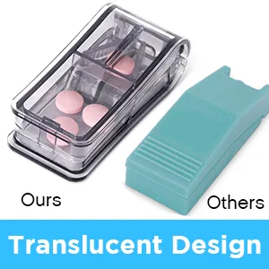 Pill Cutter Pill Splitter with Blade and Storage Compartment for Small or Large Pills Cut in Half Quarter for Pills Tablets - (Black) - Pill Cutter