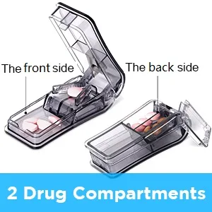 Pill Cutter Pill Splitter with Blade and Storage Compartment for Small or Large Pills Cut in Half Quarter for Pills Tablets - (Black) - Pill Cutter
