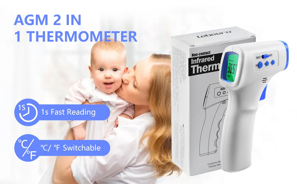Forehead Infrared Thermometer AGM Non-contact Digital Thermometer Temperature Test for Adult Children and Objects White-MDI903 - product information 1