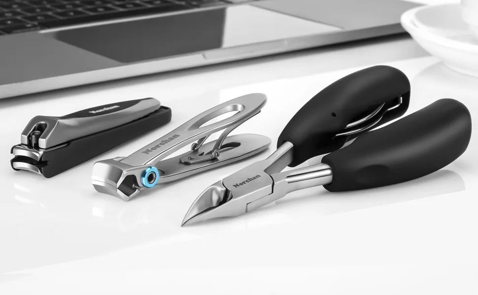 Large Nail Clippers Set 5 Pcs Sharp Toenail and Fingernail Clippers for Men and Women (Premium Big Size Heavy-Duty Design) - Large Fingernail and Toenail Clippers