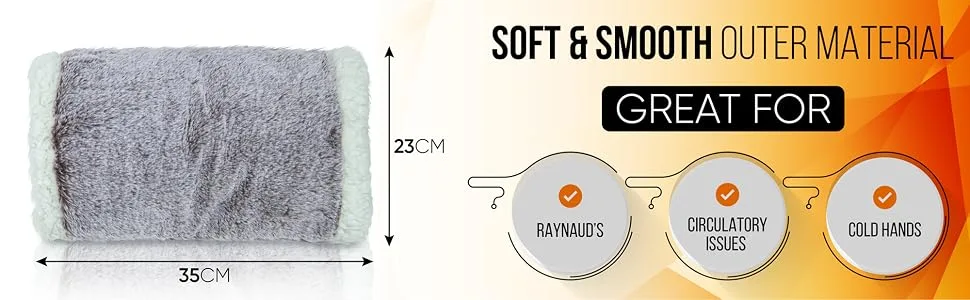 Things2KeepUWarm Hand Warmer Hot Water Bottle - Heated Hand Muff for Cold Hands Arthritis and Reynauds Pain Relief Grey 2 Count (Pack of 1) - hand muff hot water bottle hand warmer