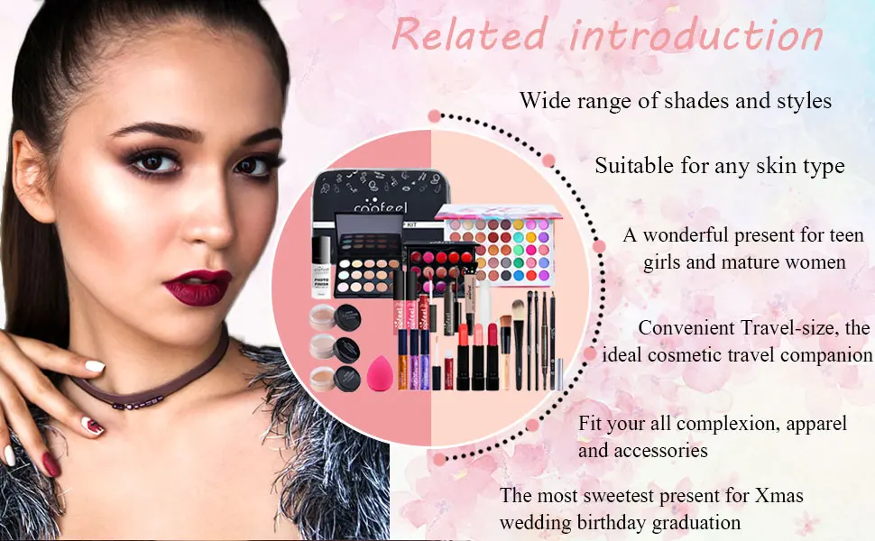 All-In-One Makeup Kit 30 Pcs Complete Makeup Gift Set Full Kit Combination with Eyeshadow Blush Lipstick Concealer etc Essential Starter Bundle for Women Pro Multi-purpose Beauty Cosmetic Set#5 KIT005 - One set solves your full face makeup