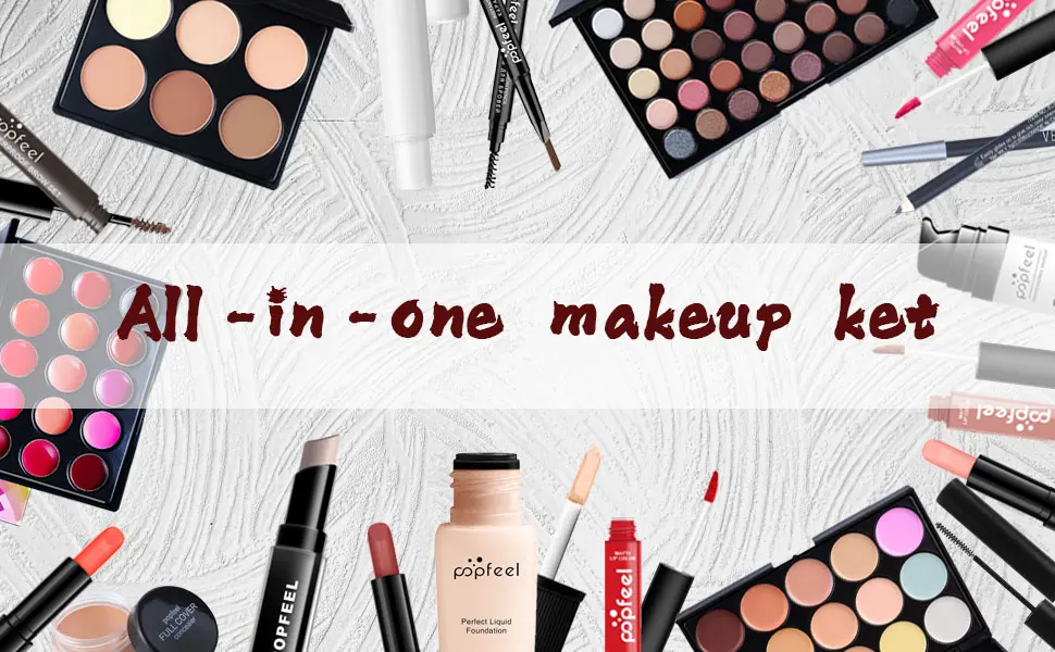 All-In-One Makeup Kit 24 Pcs Complete Makeup Gift Set Full Kit Combination with Eyeshadow Blush Lipstick Concealer etc Essential Starter Bundle for Women Pro Multi-purpose Beauty Cosmetic Set#3 KIT003 - MKNZOME all in one makeup set multipurpose makeup bundle for women, travel size.