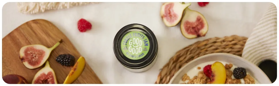 GOOD GOOD Sweet Forest Fruit Jam - Keto Friendly - Low Calorie Without Added Sugars - Vegan - Gluten Free - Preserves Forest Fruits - Spread
