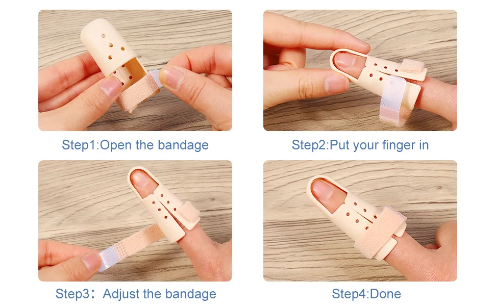 FRIUSATE Finger Splints Set 10pcs Finger Extension Splint for Trigger Finger Plastic Finger Support Protector for Adjustable Finger Immobilization for Adults and Children 5 Sizes - product information 3