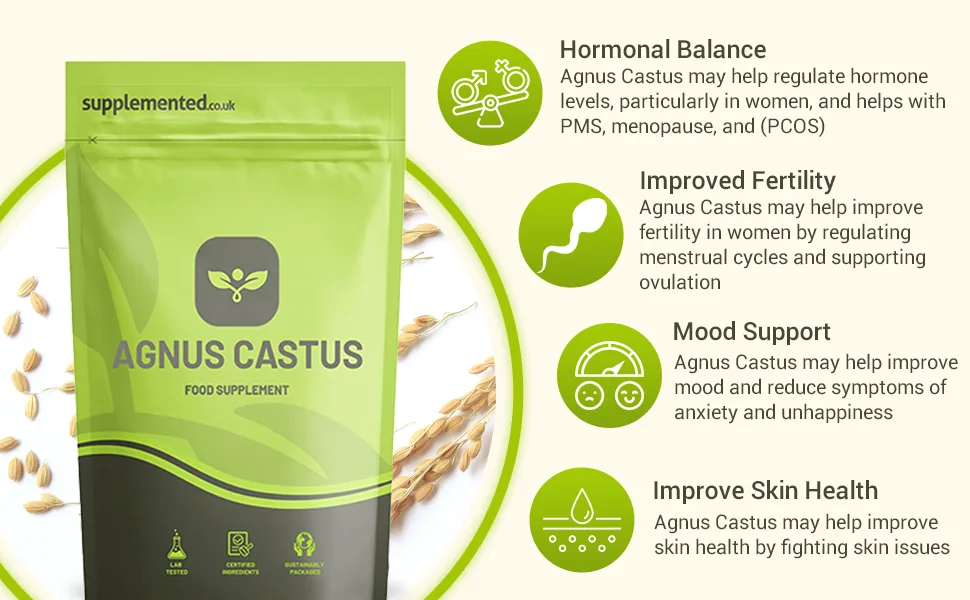 Agnus Castus 2000mg 180 Capsules UK Made. Pharmaceutical Grade High Strength Supplement Tablets - Agnus Castus