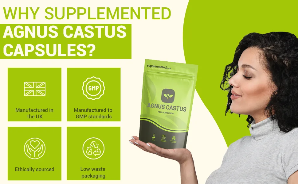 Agnus Castus 2000mg 180 Capsules UK Made. Pharmaceutical Grade High Strength Supplement Tablets - Agnus Castus