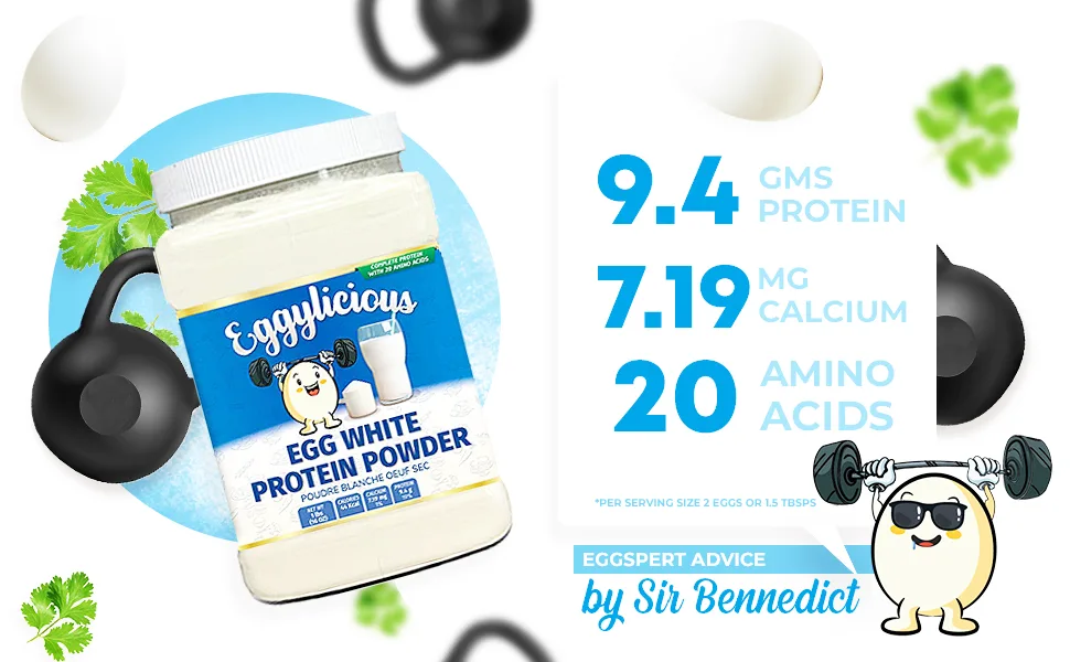 Eggylicious Egg White (Albumin) Powder Dried Natural Protein Powder Made from Fresh Eggs Pasteurized Non-GMO No Additives Used for Baking Icing 1lbs(16oz) - Instant tea
