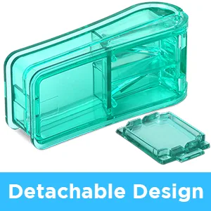 Pill Cutter Pill Splitter with Blade and Storage Compartment for Small or Large Pills Cut in Half Quarter for Pills Tablets (Green) - Pill Cutter