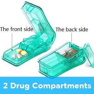 Pill Cutter Pill Splitter with Blade and Storage Compartment for Small or Large Pills Cut in Half Quarter for Pills Tablets (Green) - Pill Cutter