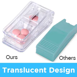 Pill Cutter Pill Splitter with Blade and Storage Compartment for Small or Large Pills Cut in Half Quarter for Pills Tablets - (Transparent) - Pill Cutter