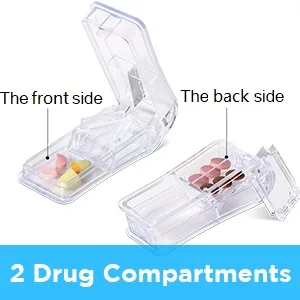 Pill Cutter Pill Splitter with Blade and Storage Compartment for Small or Large Pills Cut in Half Quarter for Pills Tablets - (Transparent) - Pill Cutter