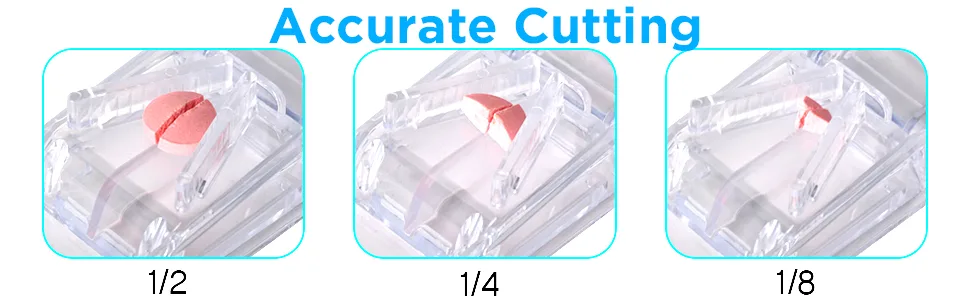 Pill Cutter Pill Splitter with Blade and Storage Compartment for Small or Large Pills Cut in Half Quarter for Pills Tablets - (Transparent) - Pill Cutter