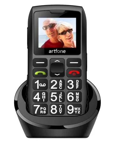 artfone GSM Big Button Mobile Phone for Elderly Sim Free Unlocked Dual Screen Flip Phone Easy to Use Basic Mobile Phone With 2.4" LCD Display SOS Button Talking Numbers Torch Loud Speaker(Red) - Senior Mobile Phones