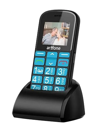 artfone GSM Big Button Mobile Phone for Elderly Sim Free Unlocked Dual Screen Flip Phone Easy to Use Basic Mobile Phone With 2.4" LCD Display SOS Button Talking Numbers Torch Loud Speaker(Red) - Senior Mobile Phones