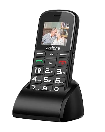 artfone GSM Big Button Mobile Phone for Elderly Sim Free Unlocked Dual Screen Flip Phone Easy to Use Basic Mobile Phone With 2.4" LCD Display SOS Button Talking Numbers Torch Loud Speaker(Red) - Senior Mobile Phones