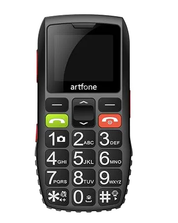 artfone GSM Big Button Mobile Phone for Elderly Sim Free Unlocked Dual Screen Flip Phone Easy to Use Basic Mobile Phone With 2.4" LCD Display SOS Button Talking Numbers Torch Loud Speaker(Red) - Senior Mobile Phones
