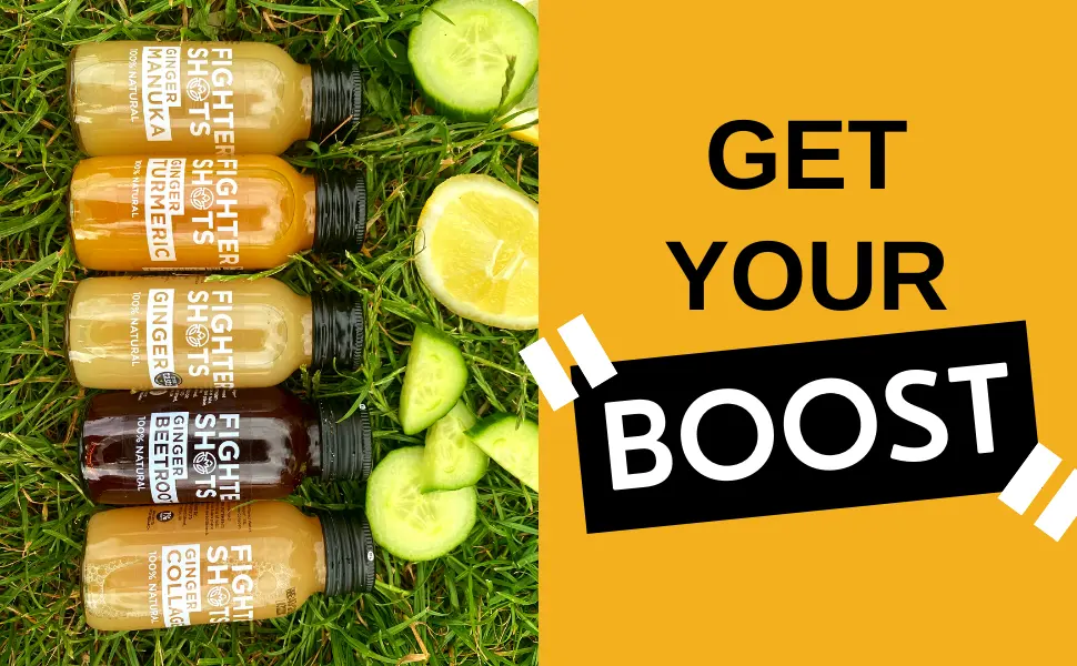 Fighter Shots Ginger + Beetroot (12x60ml) | 100% Natural | Perfect Morning/Post Workout Pick Me Up | No Preservatives | Fresh & Fiery Beetroot and Ginger Shots Ginger Beetroot - Shots 7th