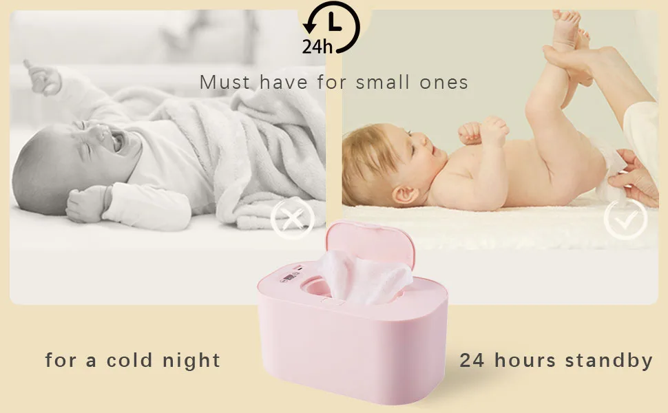 Baby Wipes Dispenser Wet Wipe Warmer for Babies Adjustable 40 -60 USB Powered Wipes Dispenser Box Portable - wipes warmer