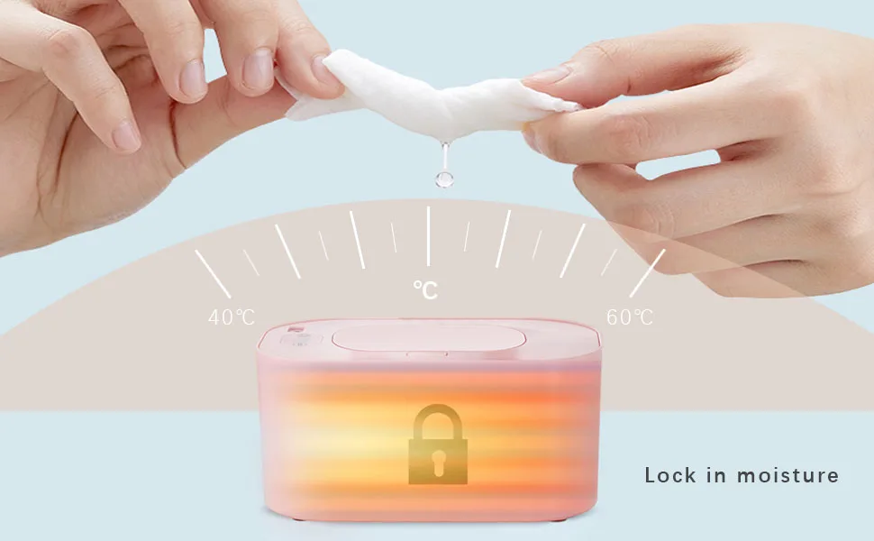 Baby Wipes Dispenser Wet Wipe Warmer for Babies Adjustable 40 -60 USB Powered Wipes Dispenser Box Portable - wipes warmer