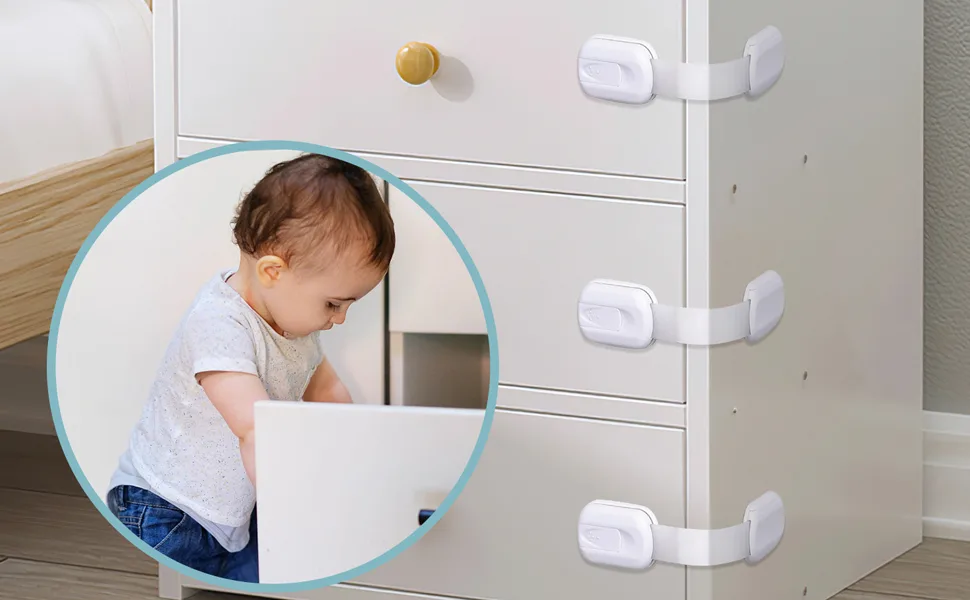Hion Child Safety Cupboard Locks 10 Piece Set - Cupboard Locks for Children