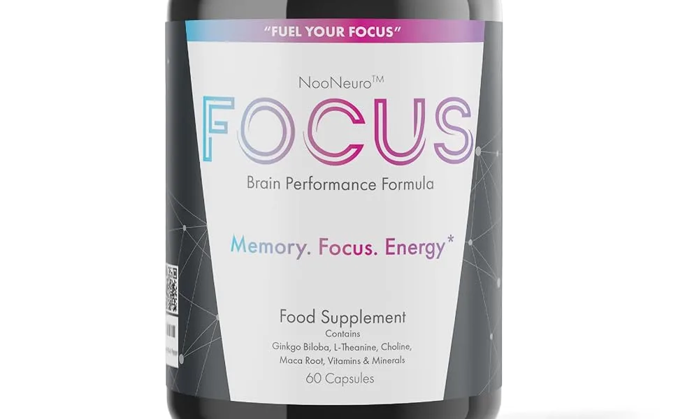 NooNeuro Focus Alpha Brain Cognitive Performance Supplement Enhance Brain and Memory Function Focus Energy and Mental Agility. Includes Ginkgo Biloba Guarana L-Theanine Choline Black Pepper 60 - focus nootropic limitless memory energy brain supplement ginkgo biloba guarana choline