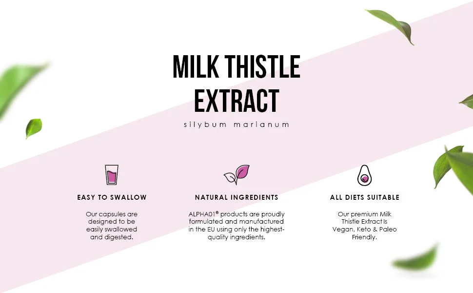 Milk Thistle Extract - 7 500mg per Capsule 80% Silymarin Content - Non GMO Gluten Free Halal - 120 Vegan Capsules 7500mg - Milk Thistle Extract 7500mg - 80% Silymarin High Strength - 4 Months Supply One a Day