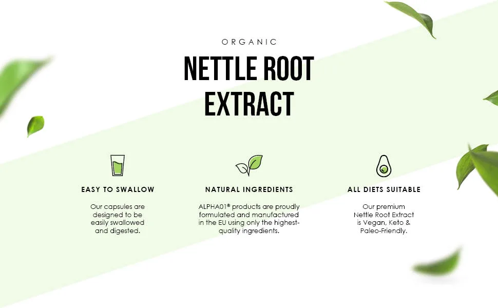 Organic Nettle Root Extract 5000mg - Potent Urtica Dioica Extract Formula - No Additives - Non-GMO Halal 120 Vegan Caps - B096BHCFG4 - Organic Nettle Extract