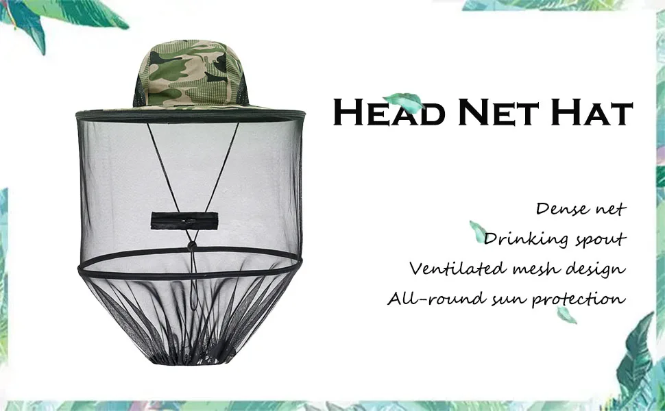 Beekeeping Beekeeper Folding Hat Mask Face Mesh Net Anti-mosquito Fishing and Camping Mosquito Netting Hat Mosquito Hat with Net Mesh Bee Bug Insect Fly Mask Cap Hat (Camouflage Brown) - product information 1