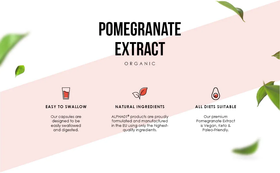Organic Pomegranate Extract 10 000mg High Strength Extract Certified Organic Non GMO Gluten Free Halal 120 Vegan Capsules - B098873RWM - Organic Pomegranate Extract