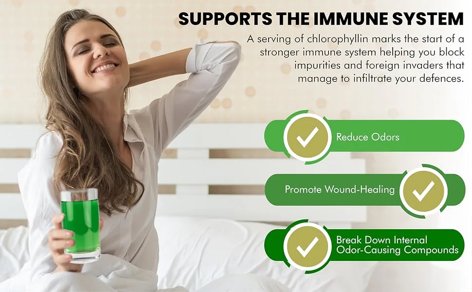 Nutroliq Liquid Chlorophyll Drops for Water - Herbal Extract Promoting Healthy Weight Management Immune System - Energy & Cleansing Support - Non-GMO Zero Sugar - 60ml Natural Peppermint Flavor - Chlorophyll
