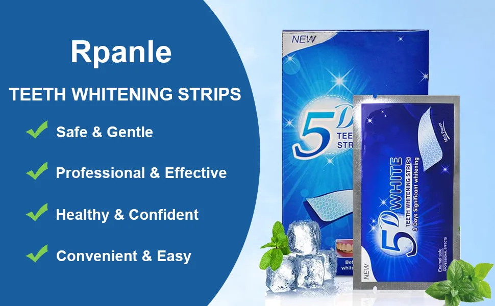 Rpanle Teeth Whitening Strips Tooth Whitening Kits Teeth Whitener Mint Flavor 7 Pouches 14 Strips for Removing Smoking Coffee Stain - Teeth Whitening Strips, best teeth whitening, whitening teeth, white teeth