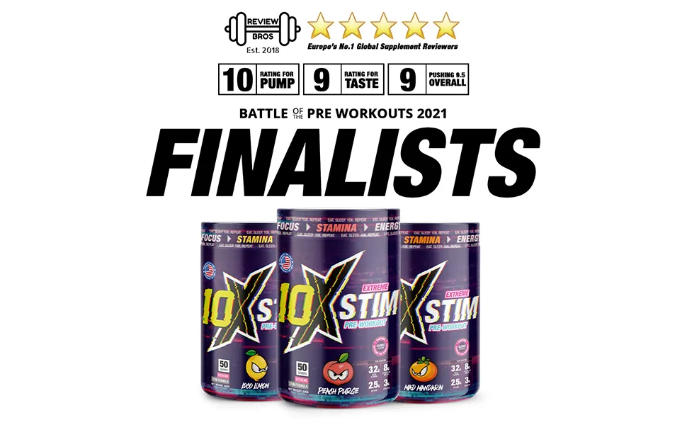 10X Athletic Stim Pre Workout Beta Alanine High Caffeine Creatine Sugar Free Vegan Low Calorie Various Flavours 600g 23/50 Servings (Apple Attack) - Wreck it Raz