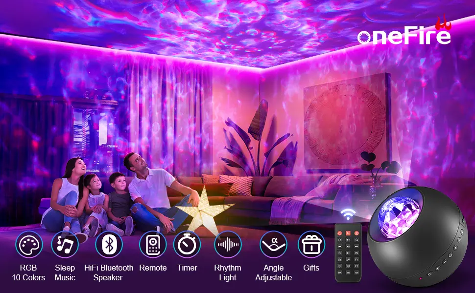 Galaxy Projector 20 Lighting Modes Star Projector HiFi Bluetooth Speaker Galaxy Projector Light 15 White Noise Sensory Lights Remote & Timer Galaxy Light Projector for Bedroom Gifts for Room Decor Black - galaxy projector light for bedroom led projector light galaxy light projector ceiling projector