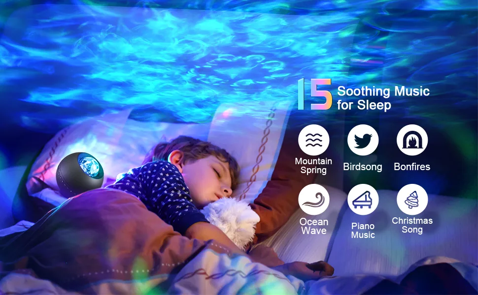 Galaxy Projector 20 Lighting Modes Star Projector HiFi Bluetooth Speaker Galaxy Projector Light 15 White Noise Sensory Lights Remote & Timer Galaxy Light Projector for Bedroom Gifts for Room Decor Black - galaxy projector light for bedroom led projector light galaxy light projector ceiling projector