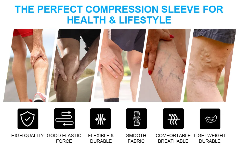 Nofaner Calf Compression Sleeves Compressed Socks with Two stage Elastic Socks in Varicose Vein Calf Sheath Flesh-colored M - product information 2