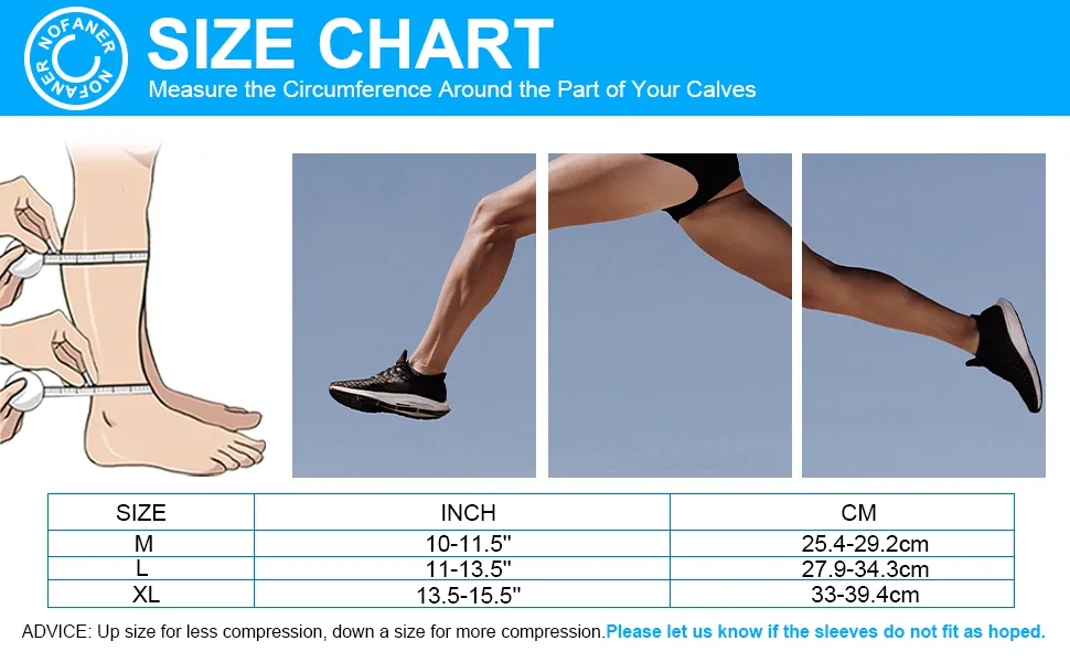 Nofaner Calf Compression Sleeves Compressed Socks with Two stage Elastic Socks in Varicose Vein Calf Sheath Flesh-colored M - product information 5