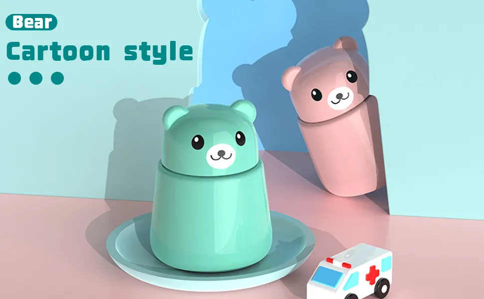 Pill Grinder Cute Bear Portabl Pill Pulverizer Pill Crusher Medicine Tablet Grinder Container Storage Box (Green) - Pill Grinder