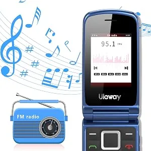 CHAKEYAKE 2G Flip Phones Unlocked Sim Free Mobile Phone for Elderly Easy-to-Use Senior phone with Large Button SOS Button and Charging Cradle (Blue) - 2g mobile phone