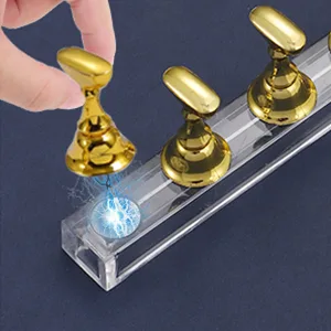 2 Sets Nail Stand Display Magnetic Nail Practice Holder Acrylic Nail Tip Display Stand DIY Nail Art Accessories for Painting Nails False Nail Tip Manicure Tool - product information 2