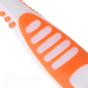 3 Pieces Hard Denture Brush Double Bristle Head Denture Cleaning Brush Set for False Teeth Cleaning (Mixed Colours) - Hard Denture Brush